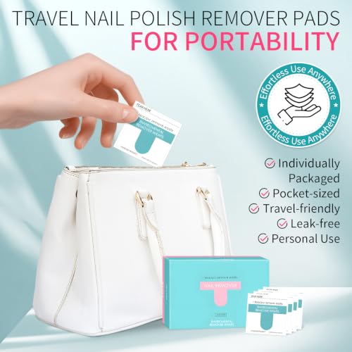 Nail Polish Remover Wipes Kit - 200 Pack Pre-Soaked Pads with Tools