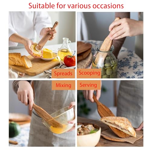 Wooden Spurtle Spatula for Sourdough & Jar Mixing - Ergonomic Design