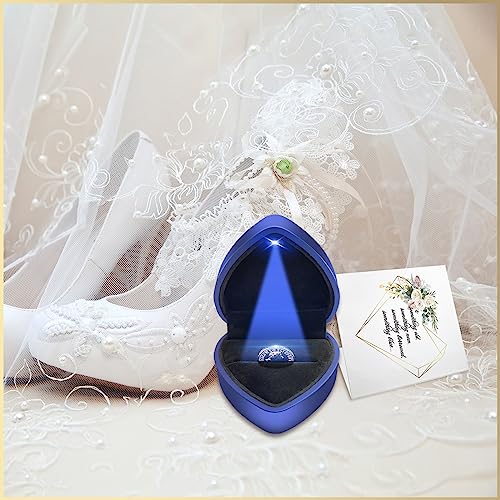 Vintage Sixpence Wedding Coin in Lighted Gift Box - Something Blue Bride Gift