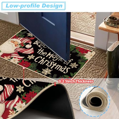 Baccessor Christmas Santa Claus Doormat 17x29 Inch - Non-Slip Holiday Decor