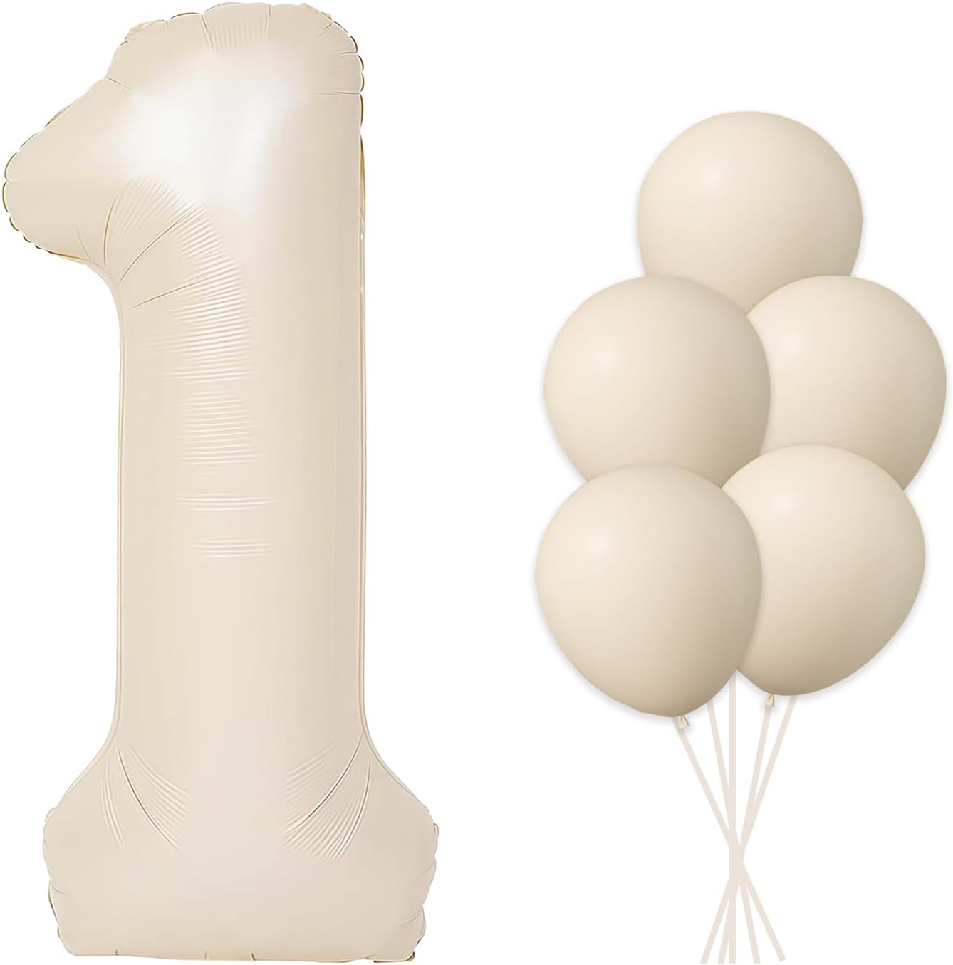 Skiennix 40-Inch Beige Number 1 Foil Balloon - Perfect for 1st Birthday Parties & Baby Showers