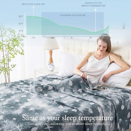 Cooling Blanket Throw (50"x70") - Dark Gray, Double-Sided Soft Blanket for Hot Sleepers