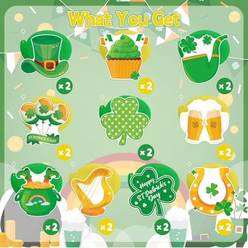 St. Patrick's Day Hanging Swirl Decorations - 40 Pcs Irish Shamrock Party Streamers