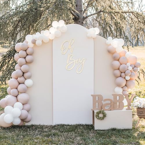 JTRF Oh Boy Wooden Sign for Baby Shower & First Birthday Decor - Natural Wood, Laser-Cut, DIY Paintable Wall Sign