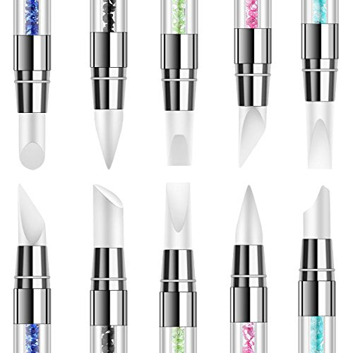 5 Pcs Silicone Nail Art Brushes Dual Tipped Carving Pens