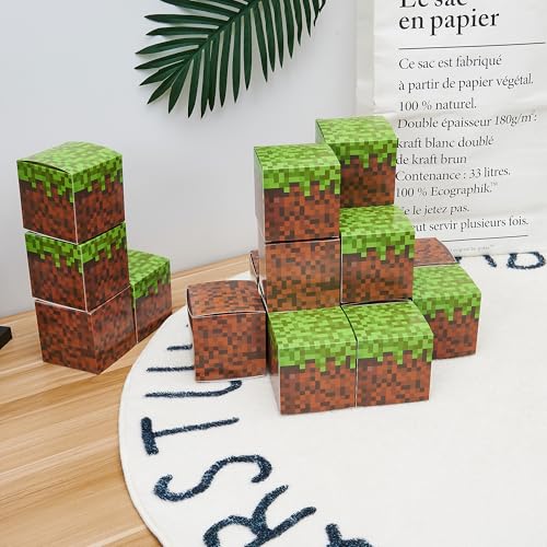 24 Pixel Gift Boxes for Video Game Party Decorations - 3.5x3.5 Inch