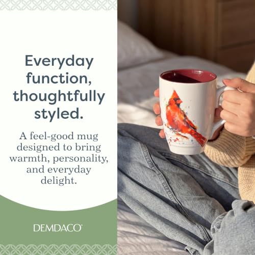 Watercolor Red Cardinal Mug - Handcrafted Ceramic Coffee Cup