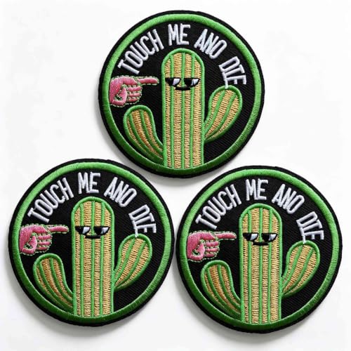 3-Piece Touch Me and Die Cactus Embroidery Patch Set