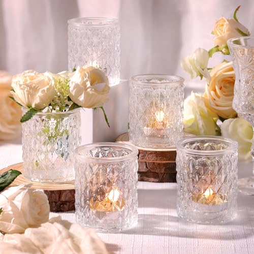 36pcs Clear Glass Votive Candle Holders Set - Uniform Size for Weddings & Home Decor