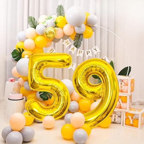 40 Inch Gold Number 59 Balloon for Birthday and Anniversary Celebrations
