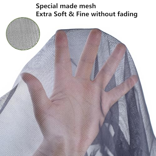 4pack Mosquito Head Net Mesh, Bug Net for Head, Hats with Netting for Men Women,Insect Shield Face Mask Cover for Camping, Hiking, Fishing, Gardening