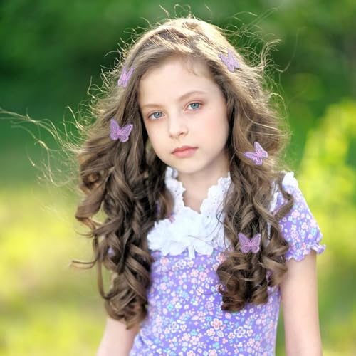 TODDER 16 Pcs Purple Butterfly Hair Clips, Y2K Fairy Hair Accessories
