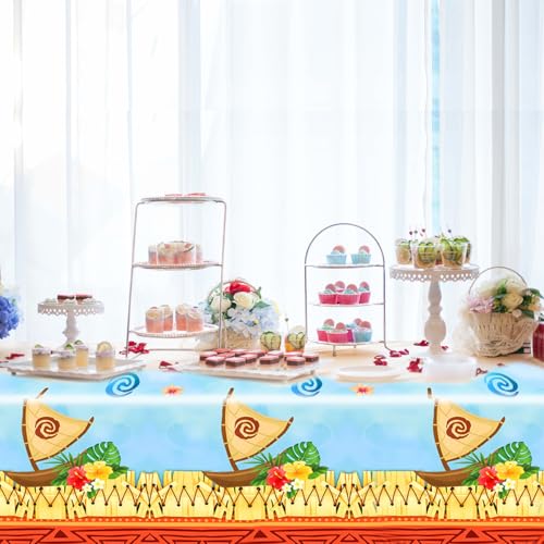 2 Pack Hawaiian Tablecloths for Summer Beach Parties - 42 x 71 inches