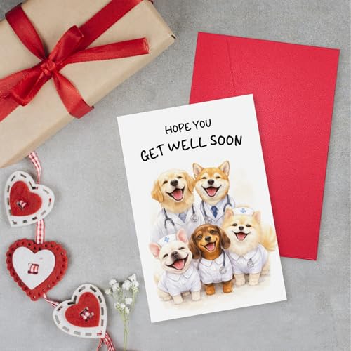 Ogeby Get Well Soon Card for Dog Lovers - Cute Recovery Card #693