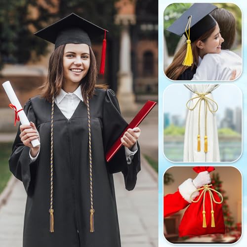 ONUPGO Royal Blue and Gold Graduation Honor Cord 68" Braided Tassel Rope