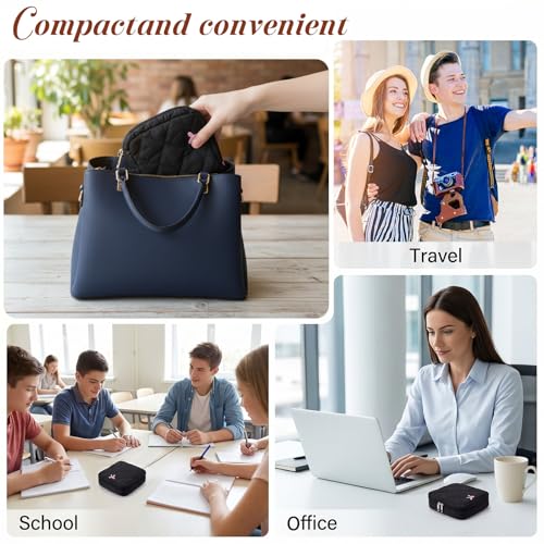 JJUNW Portable Period Bag Cute Bow Tie Sanitary Pouch for Travel