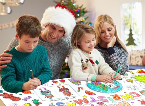 SICOHOME Christmas Giant Coloring Poster Tablecloth - 35" x 54"