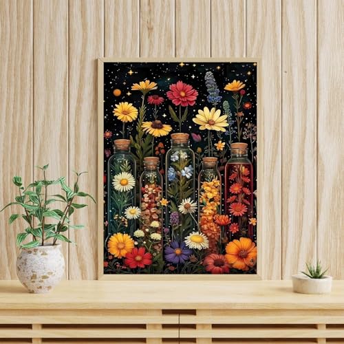 GOUOYANA Vintage Flowers Diamond Art Kit for Adults 12x16in