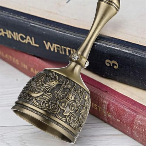 Vintage Brass Hand Bell - Loud Service Call Bell for Dinner or Meditation