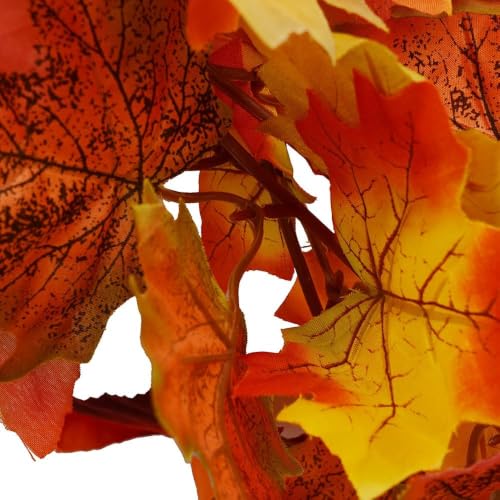 Fall Maple Leaf Garland - 2 Pack, 5.9ft Each for Thanksgiving & Christmas Decor