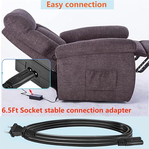 6.6FT C7 Power Cord for TVs & Recliners - 2M Figure 8 Cable