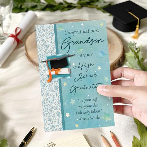 Graduation Card for Grandson - Heartfelt Be Yourself Message