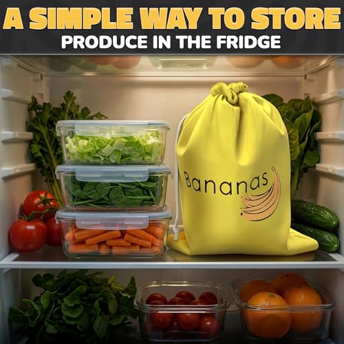 VIKROM Banana Keeper Bag, Aluminum-Lined Freshness Saver - Yellow