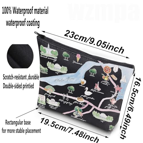 Boston City Map Cosmetic Bag Waterproof Travel Makeup Pouch