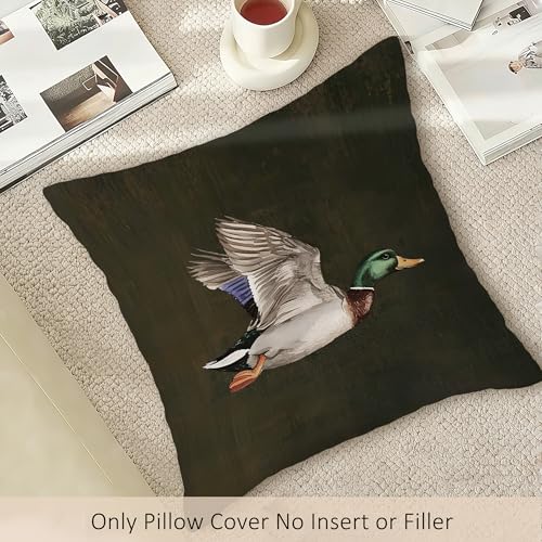 Farmhouse Vintage Mallard Throw Pillow Cover - 18x18 Inch
