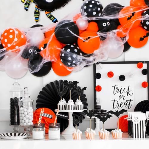 Halloween Cupcake Toppers - 12 Black Glitter Bat Picks for Parties