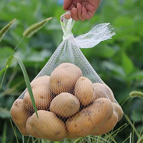 100Pcs 24'' White Mesh Produce Bags for Onions & Seafood