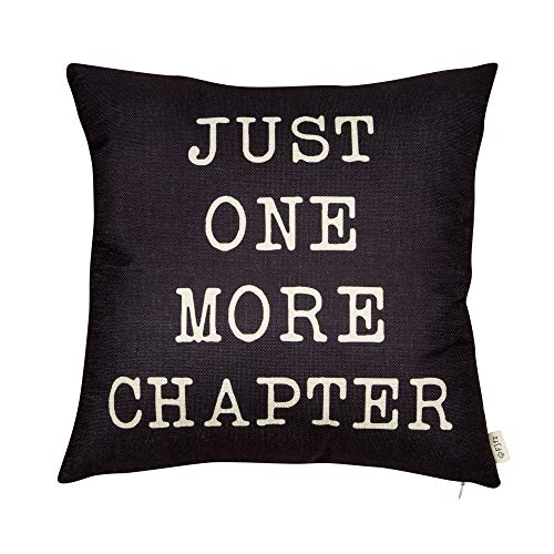 Just One More Chapter Motivational Pillow Cover 18x18 Cotton Linen