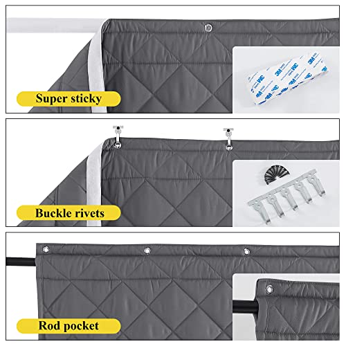 NICETOWN Thermal Insulated Door Curtain, 34"x82", Grey - Energy Saving & Windproof