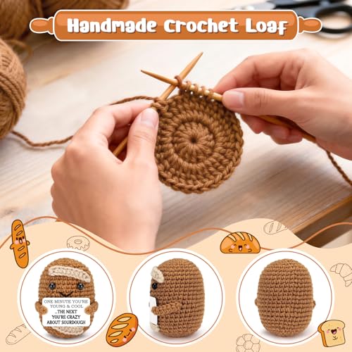 Handmade Crochet Sourdough Baguette Decor - Funny Gift for Bakers