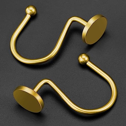 CHICTIE Heavy Duty Gold Shower Curtain Hooks - Rustproof Set of 12