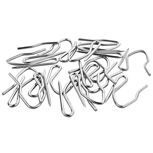 Nydotd 58PCS Rustproof Stainless Steel Curtain Hooks - 1.2 Inch Silver