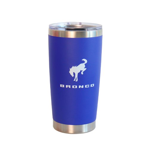 Jeep Ford Bronco Built Wild Logo Insulated 20 oz Travel Coffee Mug | FREE Ford and Bronco Sticker Pack Included