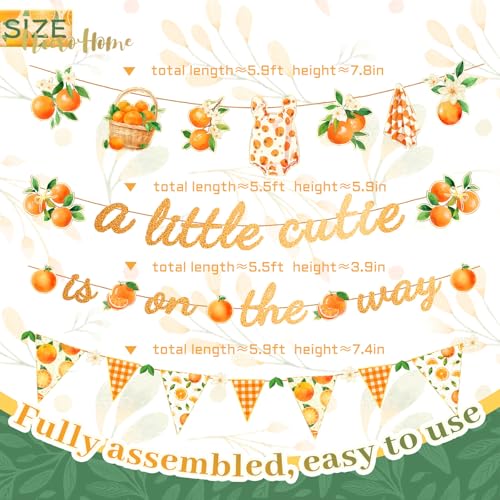 NICROHOME EUR Little Cutie Baby Shower Decoration Banners Set