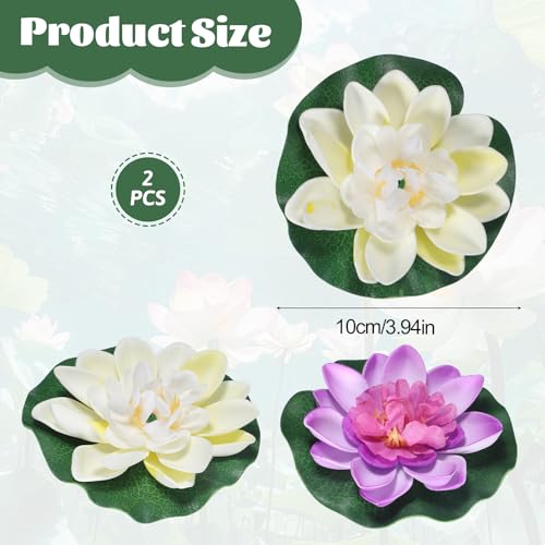 Artificial Floating Lotus Flowers Set - 10cm Water Garden Pond Decor