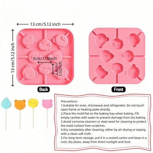 Animal Silicone Lollipop Mold - BPA-Free Non-Stick Candy Maker