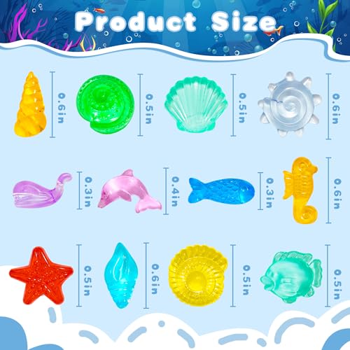 450-Piece Mini Ocean Sensory Bin Filler Kit - Plastic Seashells & Gems