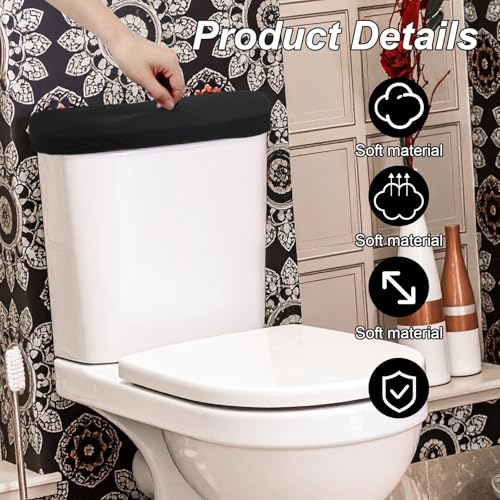 Universal Washable Toilet Tank Lid Cover Set - Soft Fabric, Fits Standard & Elongated Toilets