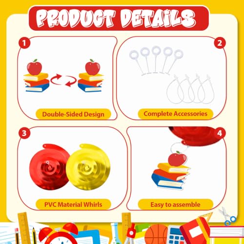Back to School Hanging Swirls Decorations Set - 20 Pieces