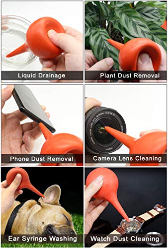 3-Piece Rubber Air Blower Pump Set for Camera Lens, Electronics, and Ear Care