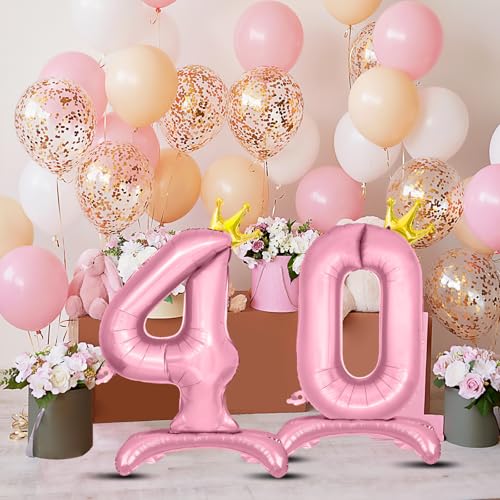 Standing Number 3 Balloon - 32 Inch Pink Foil for 3rd Birthday