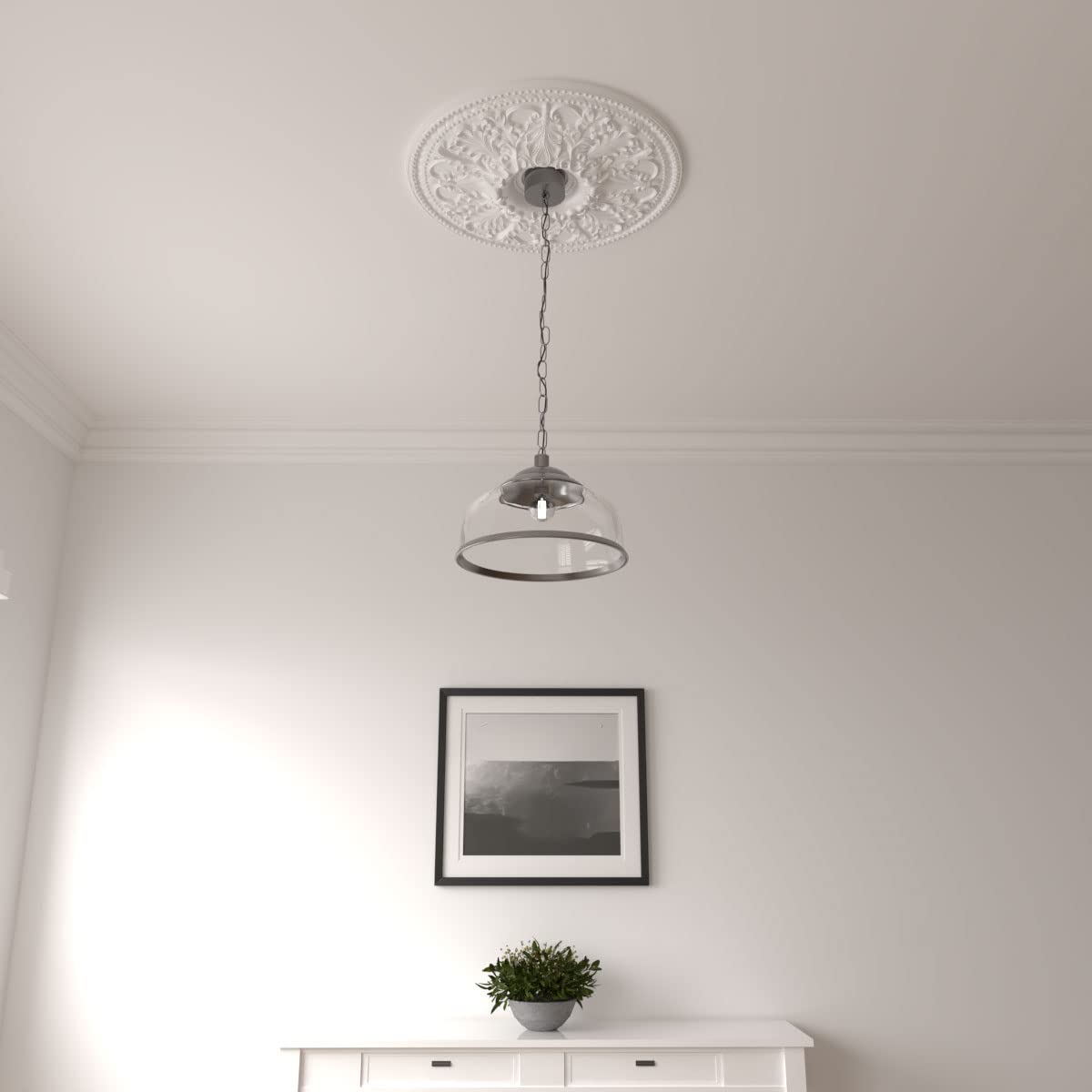 Ekena Millwork CM23AS 23 7/8-Inch OD x 4 1/8-Inch ID Ashley Ceiling Medallion