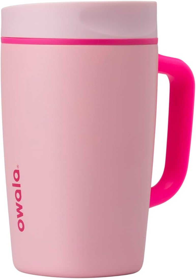 Owala SmoothSip Slider Travel Mug - 12oz Stainless Steel Insulated, Leak Proof, Hot & Cold Drinks, BPA Free | Pucker Up