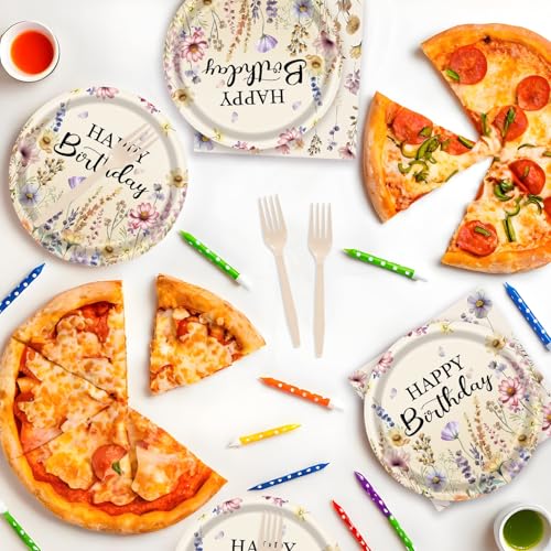 72-Piece Fall Floral Party Set - Plates, Napkins & Forks