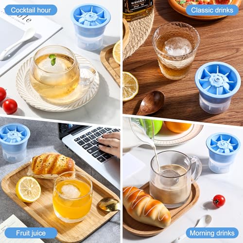 Large 2.5" Ice Ball Maker Mold - Easy Release & Stackable Design for Whiskey & Cocktails