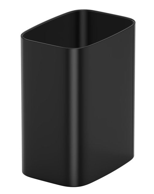 Cesun Small Bathroom Trash Can, 3.4 Gallon Metal Garbage Can, Slim Stainless Steel Waste Basket for Dorm, Bedroom, Office, Toilet, Near Desk, Under Sink (Black)